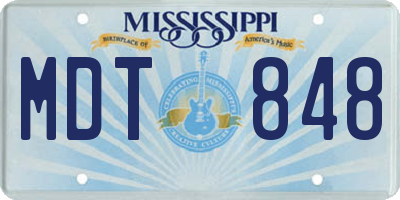 MS license plate MDT848