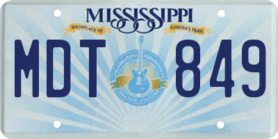 MS license plate MDT849