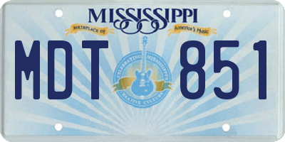 MS license plate MDT851