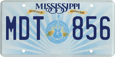 MS license plate MDT856