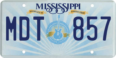 MS license plate MDT857