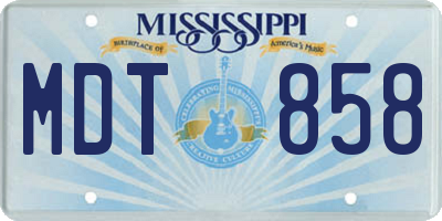 MS license plate MDT858