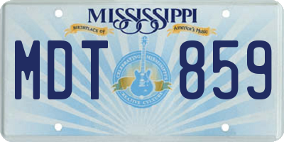 MS license plate MDT859