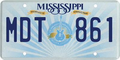 MS license plate MDT861