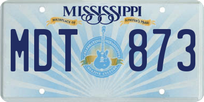 MS license plate MDT873