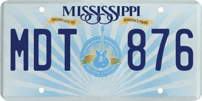 MS license plate MDT876