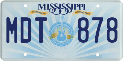 MS license plate MDT878