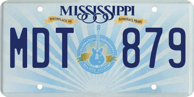 MS license plate MDT879