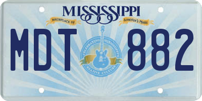 MS license plate MDT882