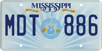 MS license plate MDT886