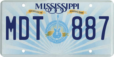 MS license plate MDT887