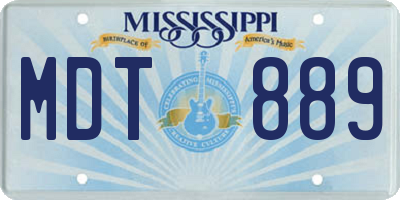 MS license plate MDT889