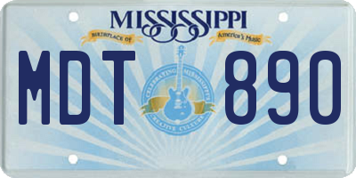 MS license plate MDT890