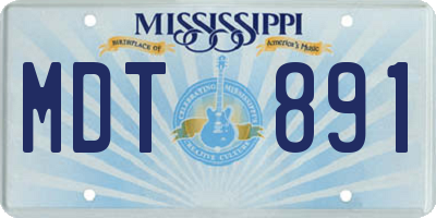 MS license plate MDT891