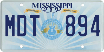 MS license plate MDT894