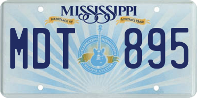 MS license plate MDT895