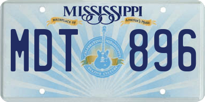 MS license plate MDT896