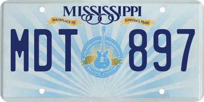 MS license plate MDT897
