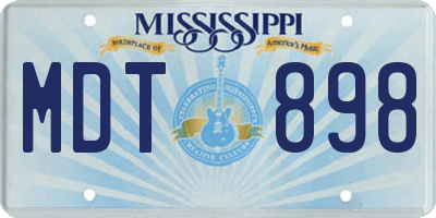 MS license plate MDT898