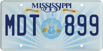 MS license plate MDT899