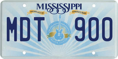 MS license plate MDT900