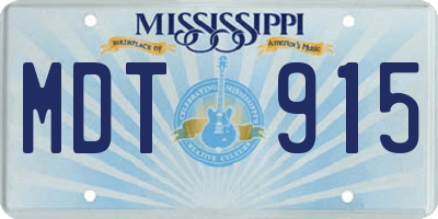 MS license plate MDT915