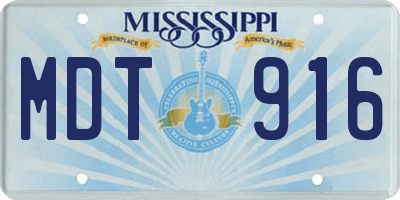 MS license plate MDT916