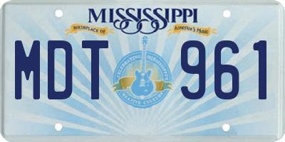 MS license plate MDT961