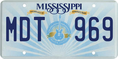 MS license plate MDT969