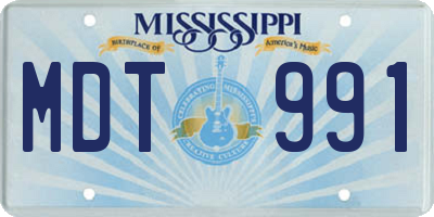 MS license plate MDT991