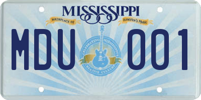 MS license plate MDU001