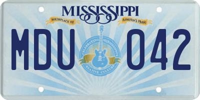 MS license plate MDU042