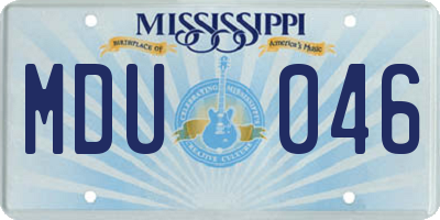 MS license plate MDU046