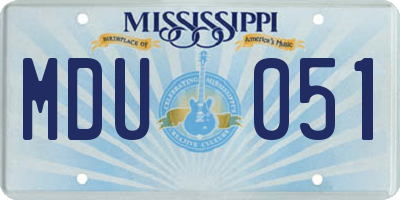 MS license plate MDU051