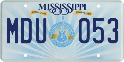MS license plate MDU053