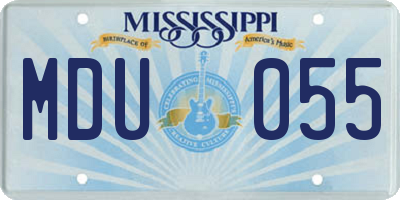 MS license plate MDU055