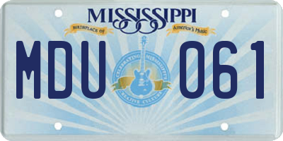MS license plate MDU061