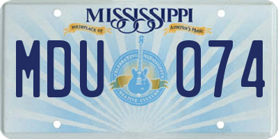 MS license plate MDU074