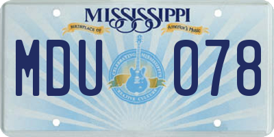 MS license plate MDU078