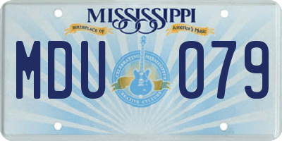 MS license plate MDU079