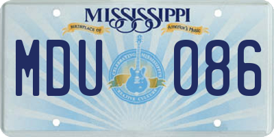 MS license plate MDU086