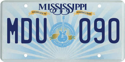 MS license plate MDU090