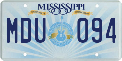 MS license plate MDU094