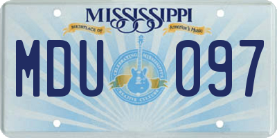 MS license plate MDU097