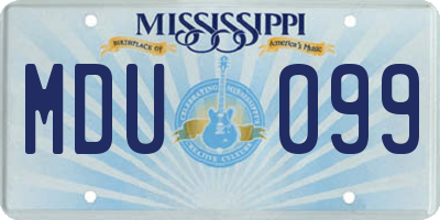 MS license plate MDU099
