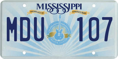 MS license plate MDU107