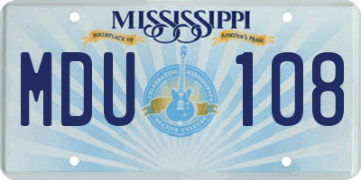 MS license plate MDU108