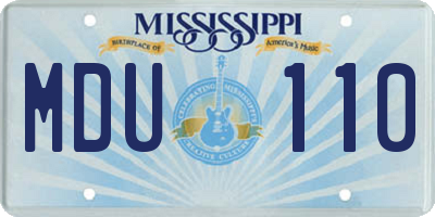 MS license plate MDU110