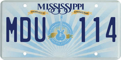 MS license plate MDU114
