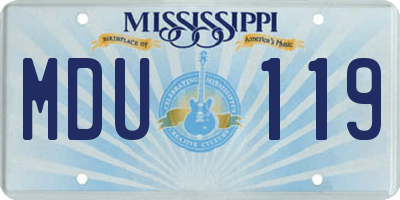 MS license plate MDU119